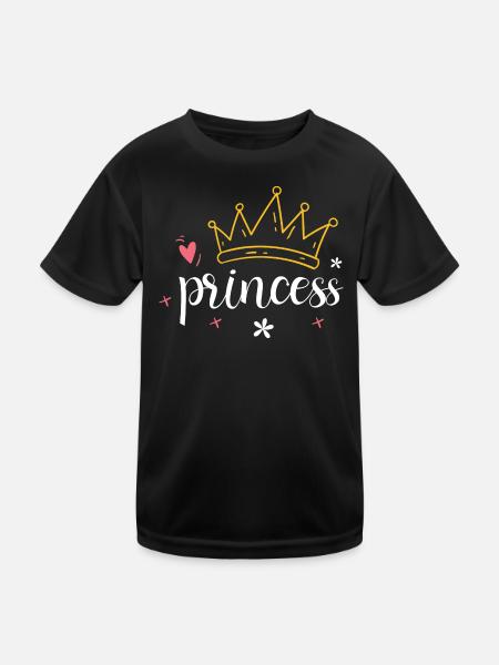 Crown - Diadem Princess - Kids Functional T-Shirt - black - Front