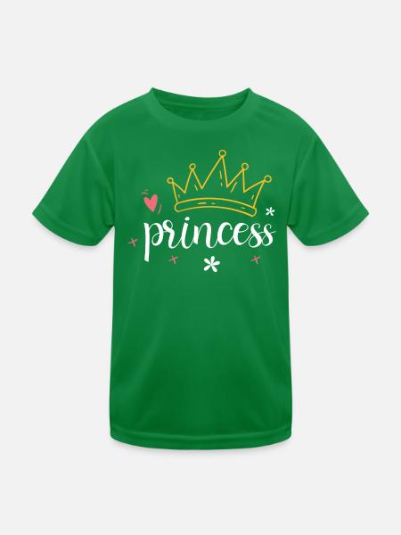 Crown - Diadem Princess - Kids Functional T-Shirt - kelly green - Front