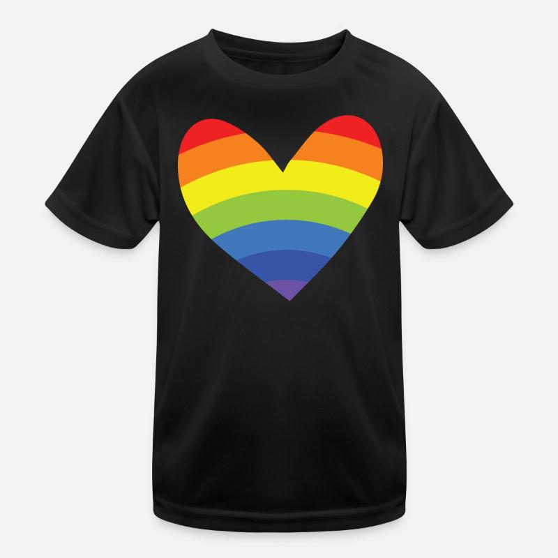 Regenbogen - Herz Kinder Funktions-T-Shirt