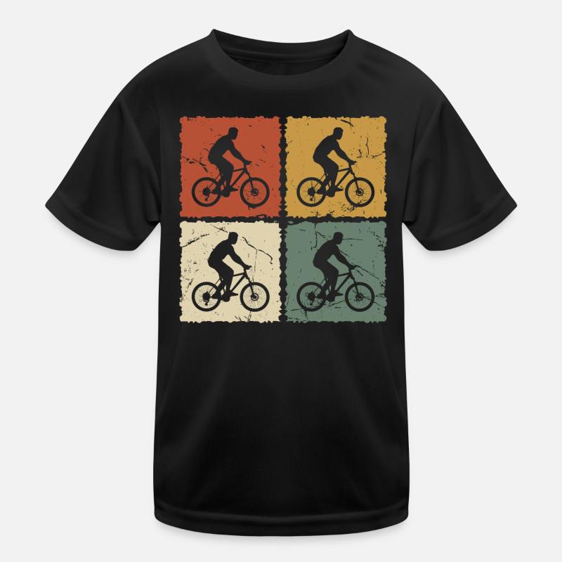 Fahrradfahrer Vintage Kinder Funktions-T-Shirt