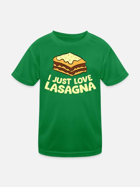 Lasagne - I just love Lasagna - T-shirt sport Enfant - vert - Devant