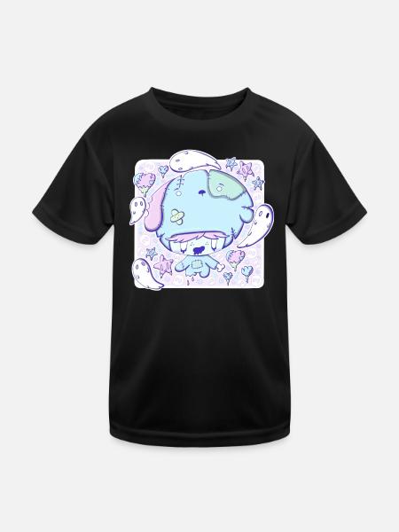 Cute Zombie Puppy bubble head cutie - Kids Functional T-Shirt - black