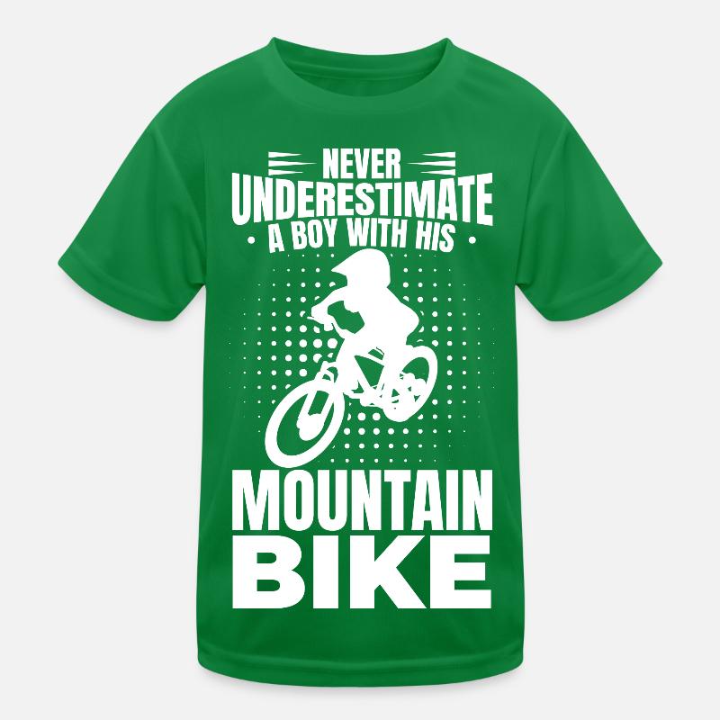 Mountainbiker Junge Kinder Funktions-T-Shirt