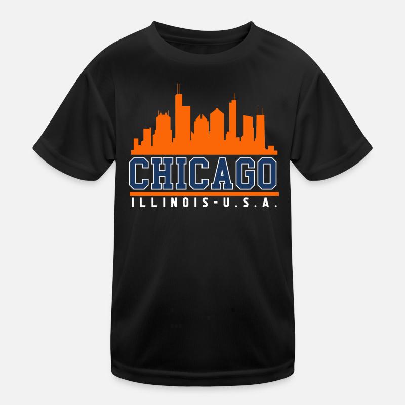 Chicago Illinois Skyline Kids Functional T-Shirt