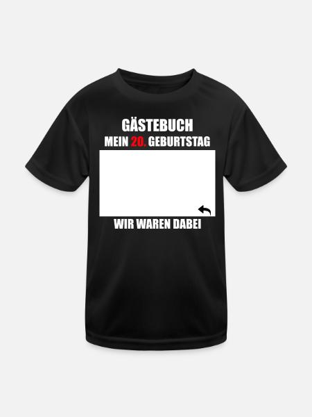 Unterschriften zum 20. Geburtstag - Gästebuch - Kinder Funktions-T-Shirt - Schwarz - Vorne