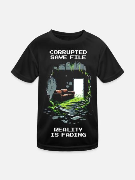 Sauvegarde corrompue | La réalité s’est évanouie - T-shirt sport Enfant - noir - Devant
