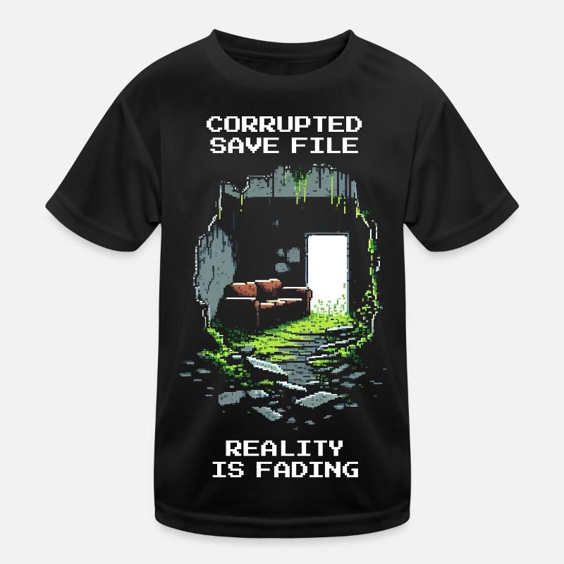 Savegame corrupted | Reality glitched away Kids Functional T-Shirt