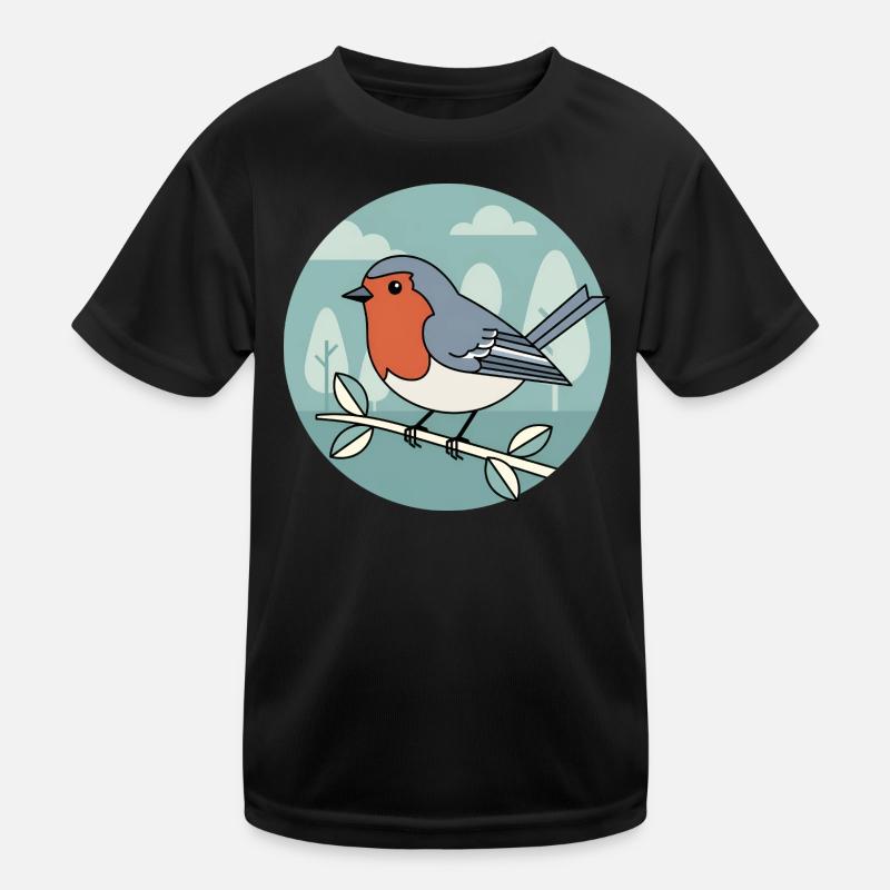Rotkehlchen Kinder Funktions-T-Shirt