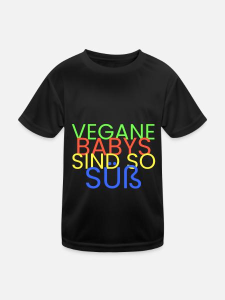 vegane Babys sind so süß - Kinder Funktions-T-Shirt - Schwarz - Vorne