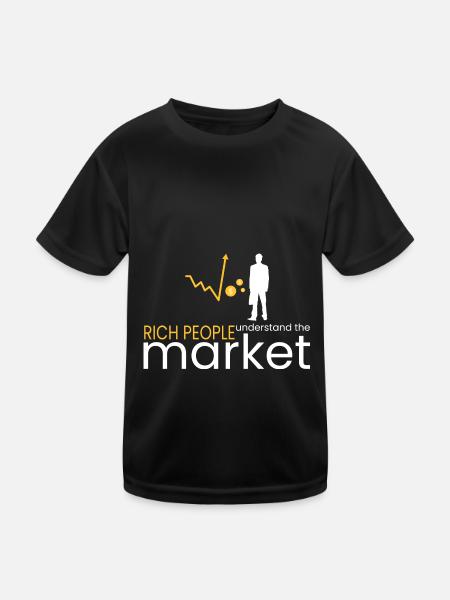 rich people understand markets - Kids Functional T-Shirt - black - Front