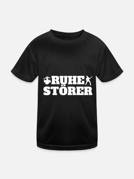 Ruhestörer Schlagzeuger Gitarrist - Kinder Funktions-T-Shirt - Schwarz - Vorne