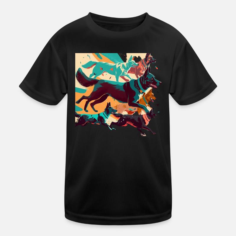 Chiens colorés - Groupe de chiens T-shirt sport Enfant