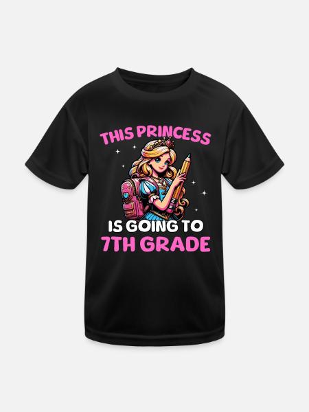 This Princess Is Going To 7th Grade - Kids Functional T-Shirt - black - Front