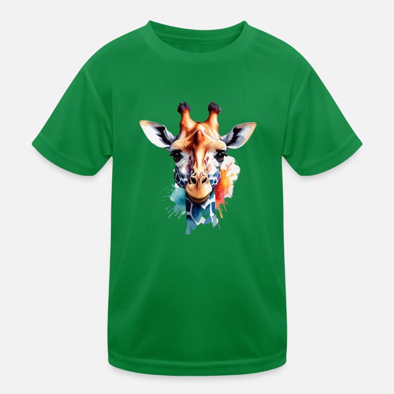 Giraffe Bunt Cool Niedlich Animiert Kinder Funktions-T-Shirt