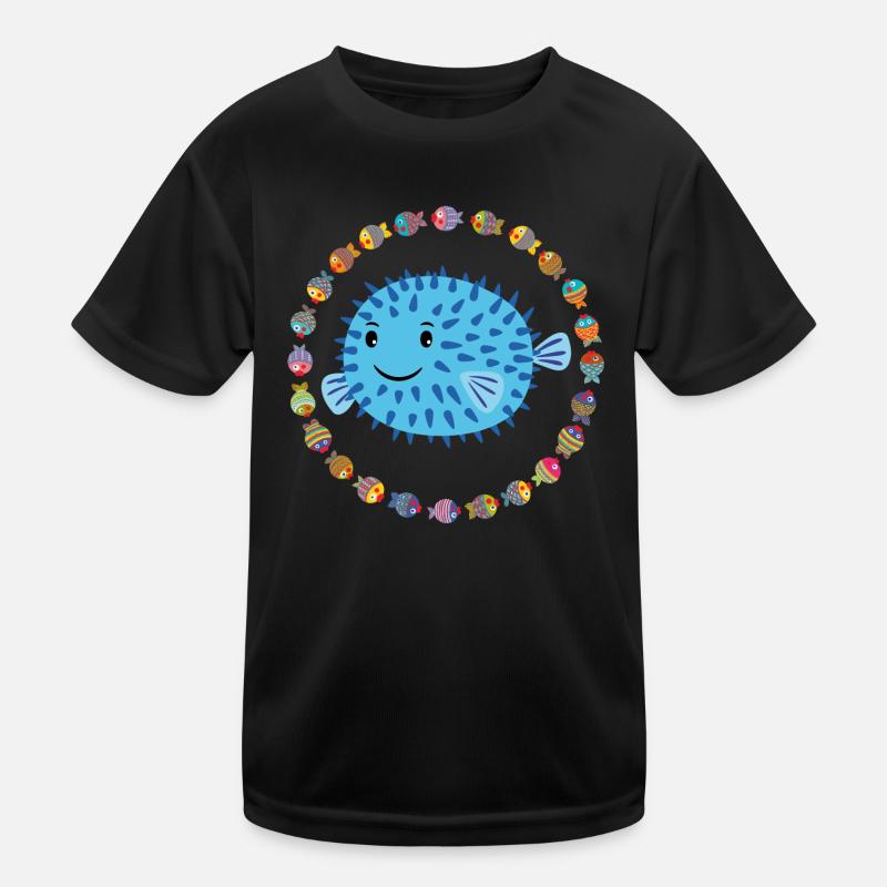 Funny pufferfish Kids Functional T-Shirt