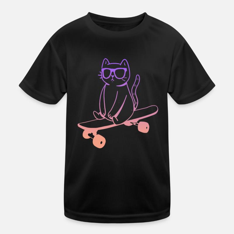 Skateboarder Skater Cat Skateboard T-shirt sport Enfant
