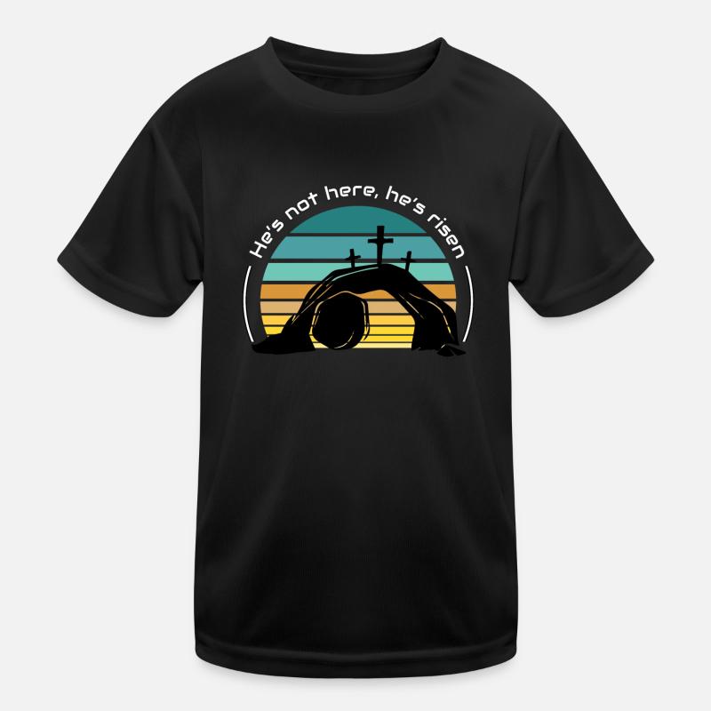 He’s not here, he’s risen Kids Functional T-Shirt