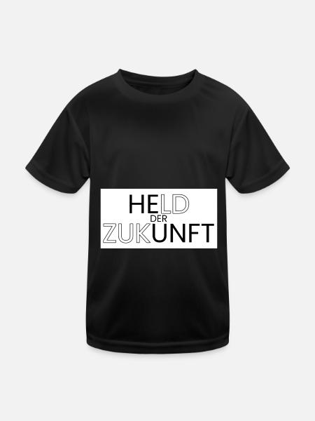 Held der Zukunft - Kinder Funktions-T-Shirt - Schwarz - Vorne