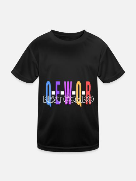 meilleure combinaison: Q - E - W - Q - R - T-shirt sport Enfant - noir - Devant