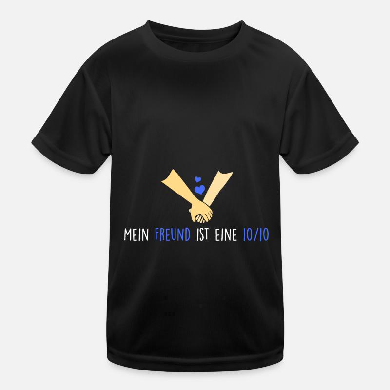 Mein Freund ist eine 10/10 - Kinder Funktions-T-Shirt - Schwarz