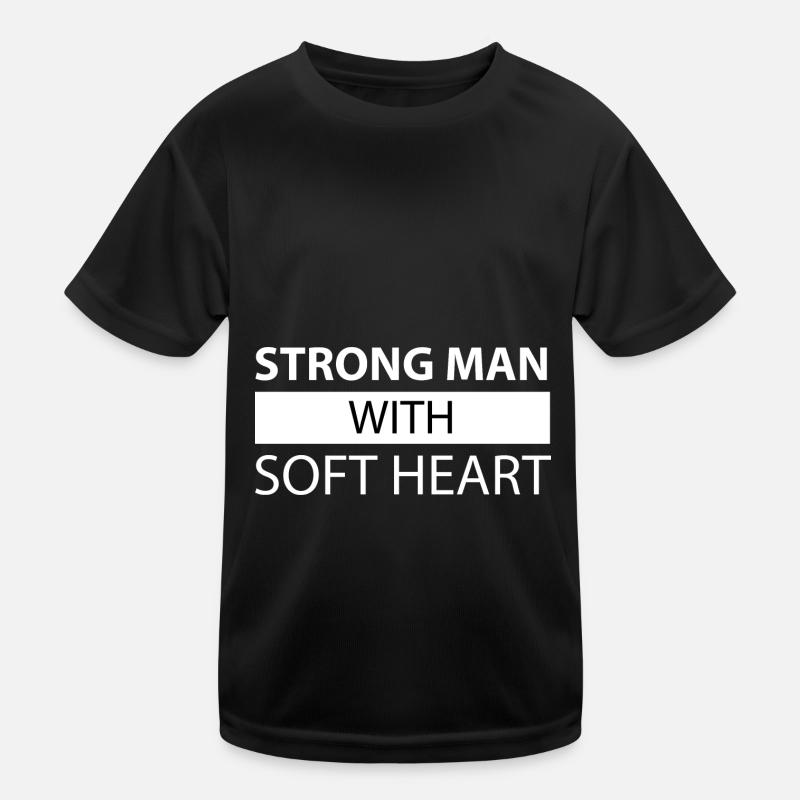 strong man with a soft heart Kids Functional T-Shirt