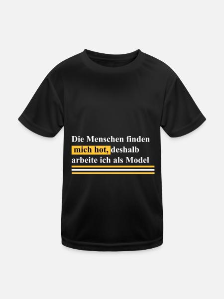 deshalb bin ich Model - Kinder Funktions-T-Shirt - Schwarz - Vorne