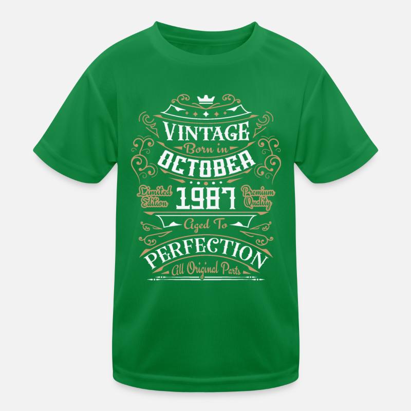 Vintage Oktober 1987 / Retro Geburtstagsgeschenk Kinder Funktions-T-Shirt