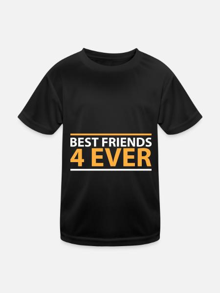 Beste Freunde 4 für immer - Kinder Funktions-T-Shirt - Schwarz - Vorne