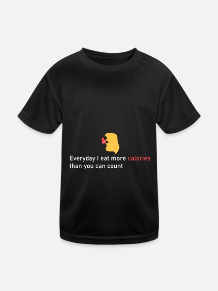 J’ai besoin de beaucoup de calories! - T-shirt sport Enfant - noir - Devant