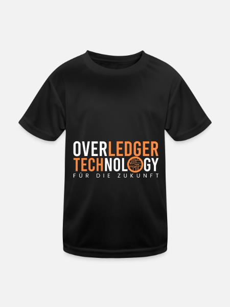 Overledger Technologie - Kinder Funktions-T-Shirt - Schwarz - Vorne