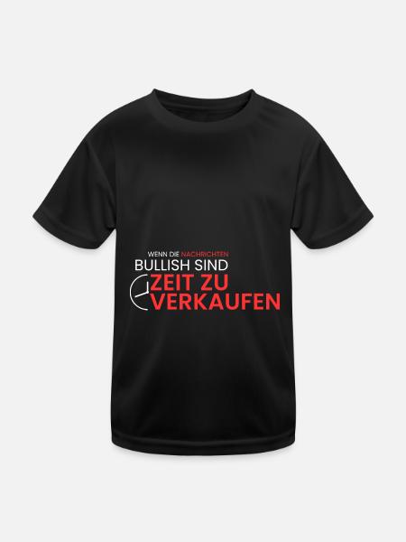 wenn News Bullish sind - Kinder Funktions-T-Shirt - Schwarz - Vorne