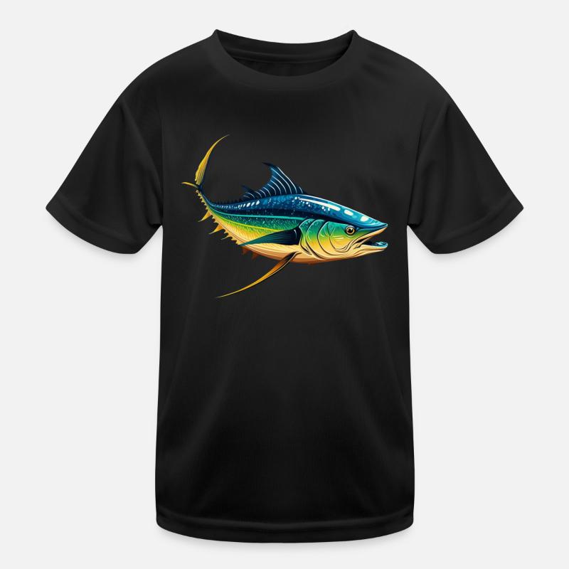 Thunfisch - Kinder Funktions-T-Shirt - Schwarz