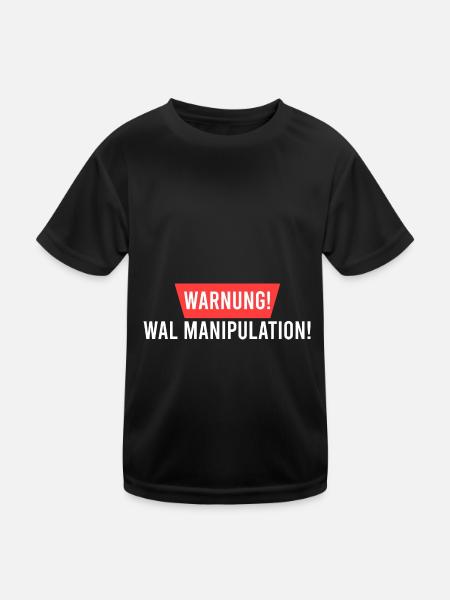 Wal Manipulation! - Kinder Funktions-T-Shirt - Schwarz - Vorne