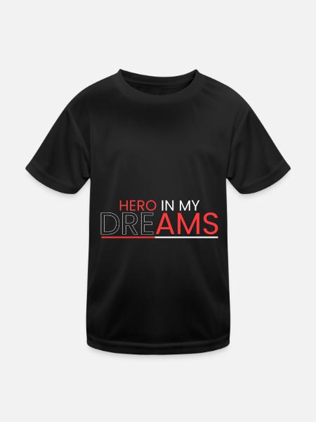 Held in meinen Träumen - Kinder Funktions-T-Shirt - Schwarz - Vorne