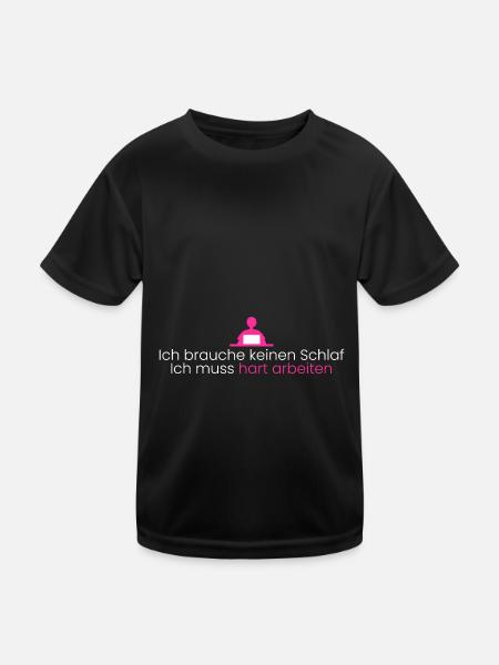 Ich brauche keinen Schlaf - Kinder Funktions-T-Shirt - Schwarz - Vorne