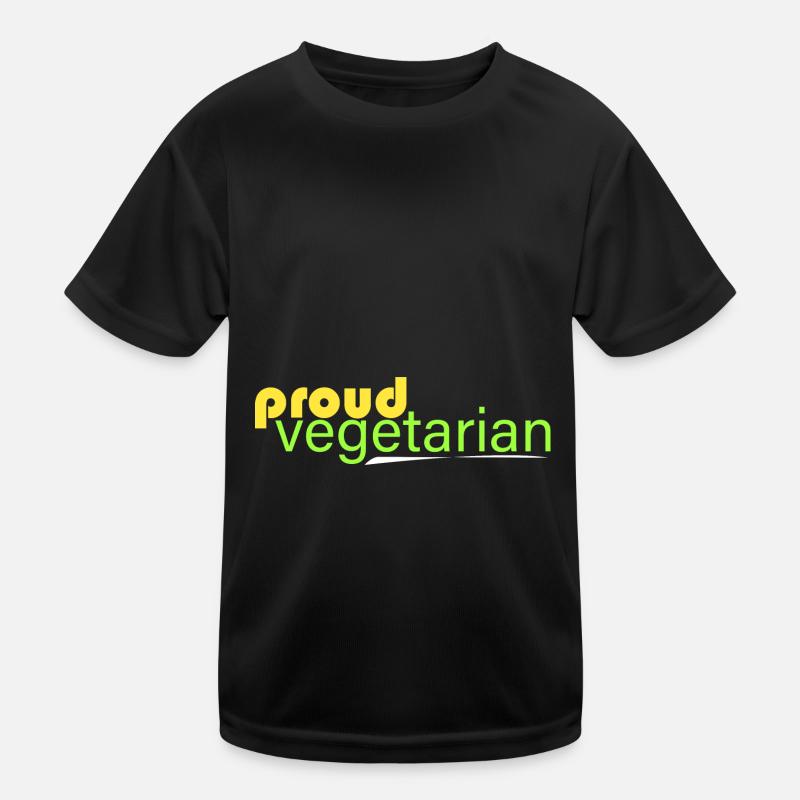 stolzer Vegetarier - Kinder Funktions-T-Shirt - Schwarz