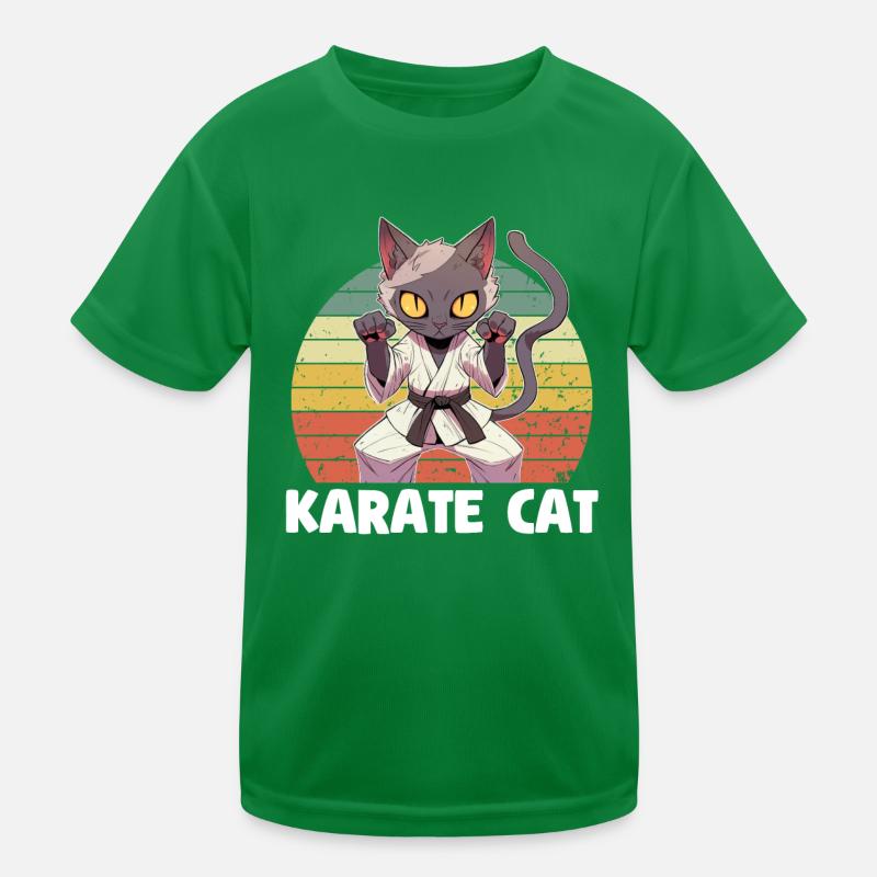 Karate Cat Kinder Funktions-T-Shirt