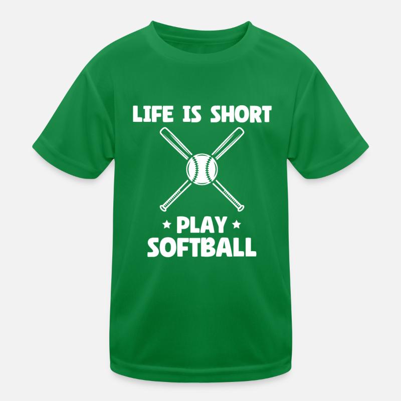 Life Is Short Play Softball Kinder Funktions-T-Shirt