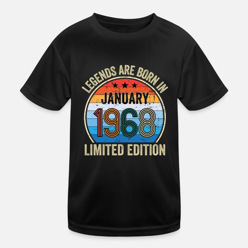 Legends Are Born In January 1968 Edition Limitée T-shirt sport Enfant