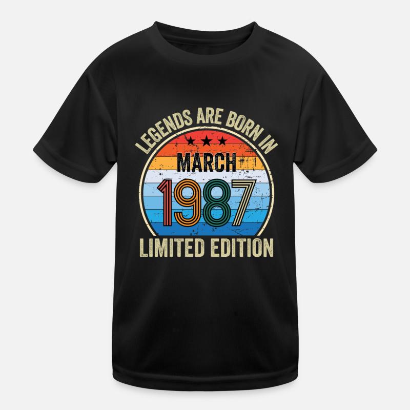 Legends Are Born In March 1987 Edition Limitée T-shirt sport Enfant