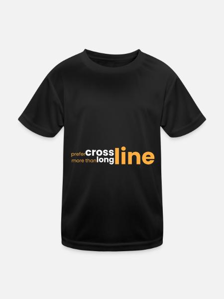 lieber Crossline als Longline - Kinder Funktions-T-Shirt - Schwarz - Vorne