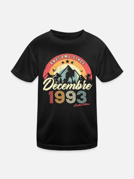 Cadeau D'anniversaire En Décembre 1993 Vintage - T-shirt sport Enfant - noir - Devant