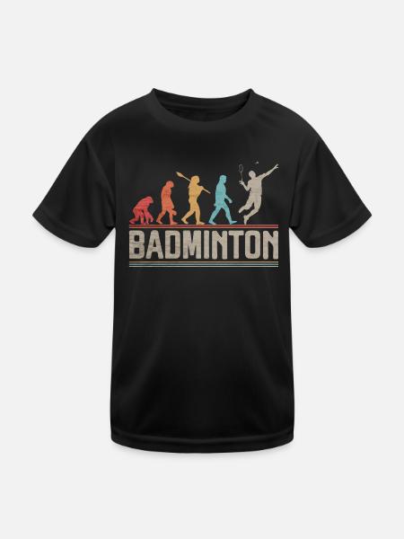 Entwicklung von Badminton Funny Shuttlecocks Birdie - Kinder Funktions-T-Shirt - Schwarz