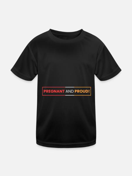 enceinte et fière! - T-shirt sport Enfant - noir - Devant