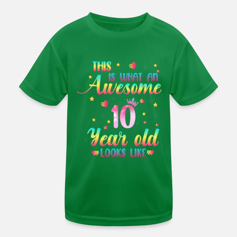 10. Geburtstag Mädchen Geschenke, 10. Jahr alt, 10. Geburtstag Mädchen Geschenke Kinder Funktions-T-Shirt