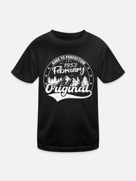 Februar 1953 Geburtstagsgeschenk Februar 1953 - Kinder Funktions-T-Shirt - Schwarz - Vorne