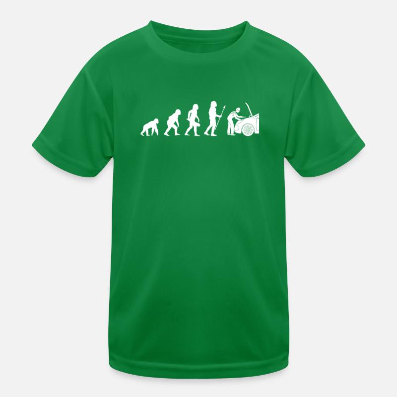 Evolution Kfz Mechaniker Kinder Funktions-T-Shirt