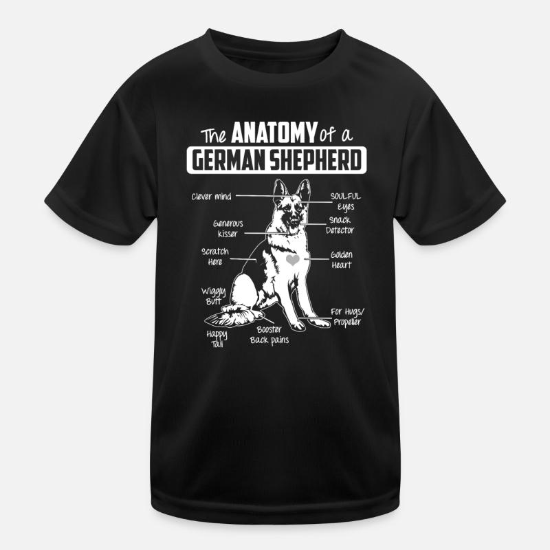 Anatomie deutscher Schäferhund Kinder Funktions-T-Shirt