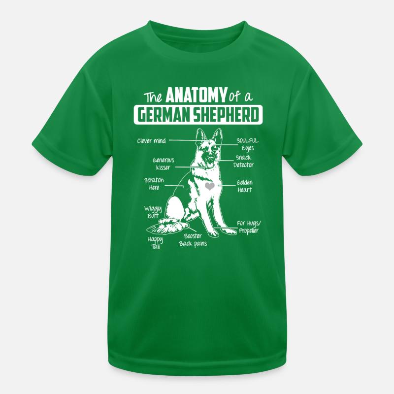 Anatomie deutscher Schäferhund Kinder Funktions-T-Shirt