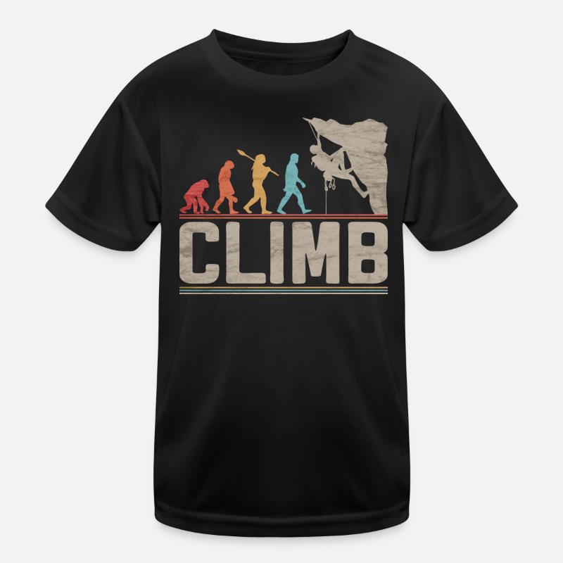 Klettern Evolution Klettern Kletterklettern Klettern - Kinder Funktions-T-Shirt - Schwarz